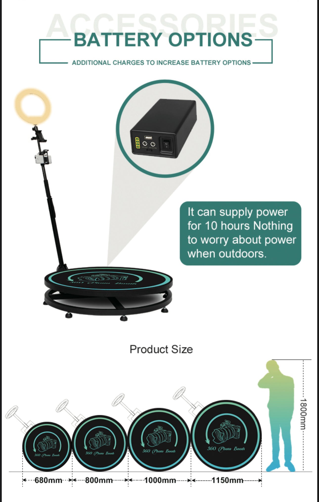 Automatic 360 Photo booth 1-2 Person  Remote Controlled