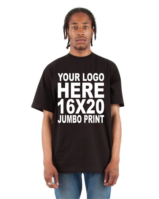 Custom Jumbo Print Shakawear Max Heavyweight T-Shirt